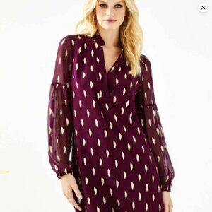 Lilly Pulitzer Burgundy Gold Shea Silk Dress Size XL